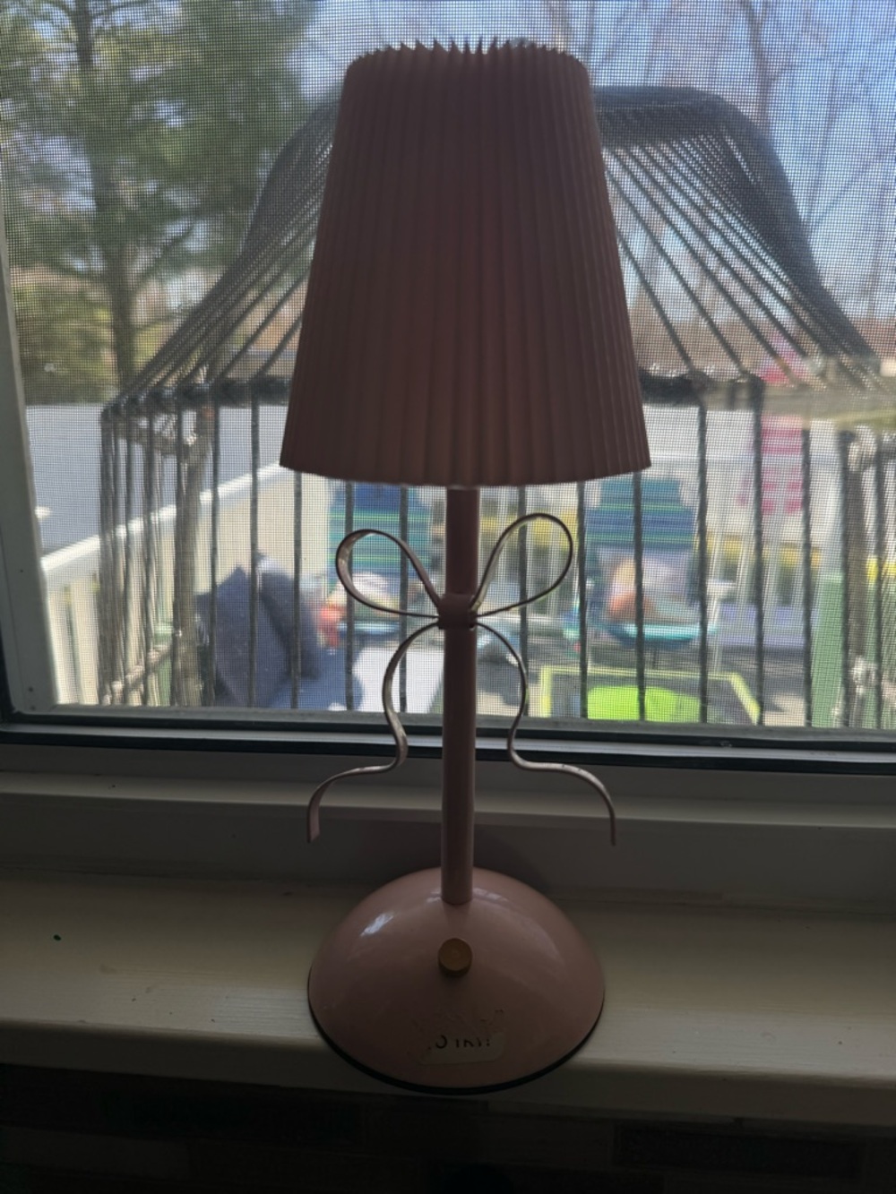 Kirklands Pink Bow Accent Table Lamp